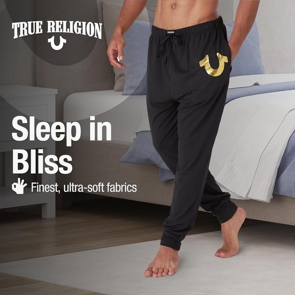 True Religion Loungewear Pajama Jogger Pants NWT - Picture 1 of 16